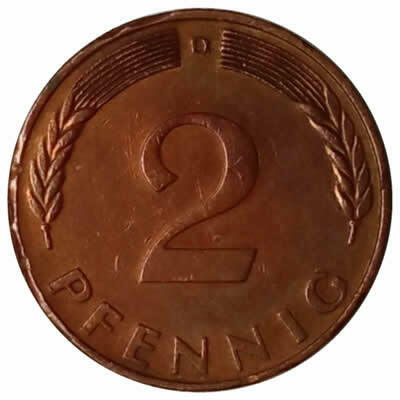 2 pfennig - Alemanha - 1969 D