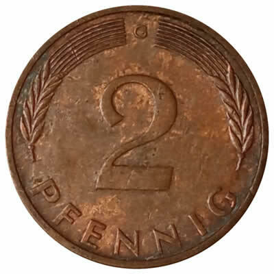 2 pfennig - Alemanha - 1971 G