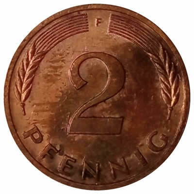 2 pfennig - Alemanha - 1979 F