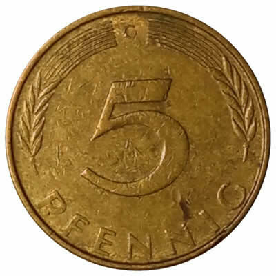 5 pfennig - Alemanha - 1971 G