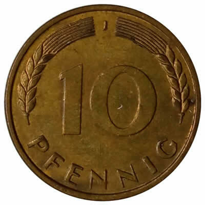 10 pfennig - Alemanha - 1966 J
