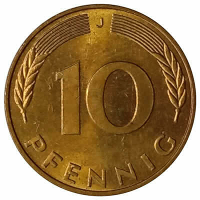 10 pfennig - Alemanha - 1991 J