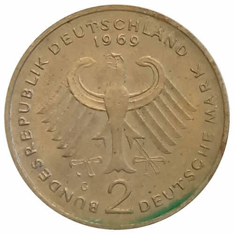 2 marcos - alemanha - 1969c