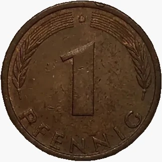 1 pfennig - Alemanha - 1971 D - comprar online