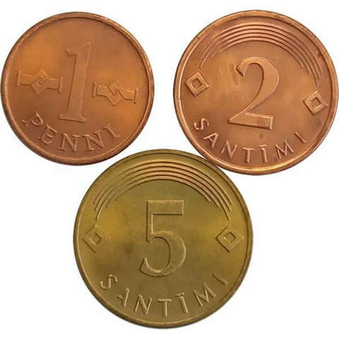 Set com 3 moedas - Letônia - comprar online