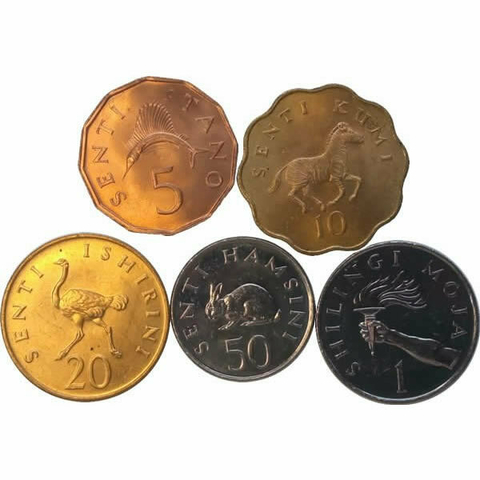 Set com 5 moedas - Tanzânia - comprar online