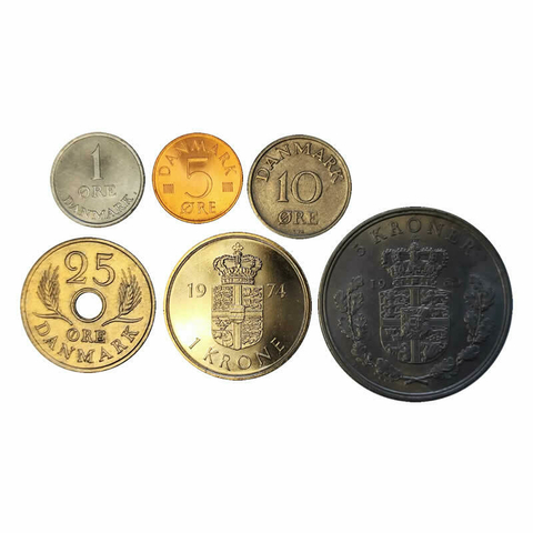 Set com 6 Moedas - Dinamarca - comprar online