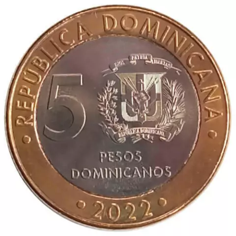 5 pesos - República Dominicana - 2022 fc - comprar online