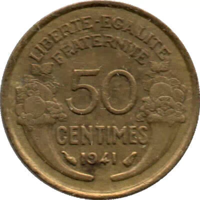 50 centimos - França - 1941 - comprar online