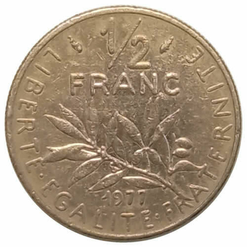 1/2 franc - frança - 1977 - comprar online