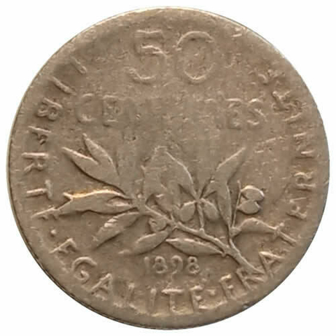 50 cêntimos - frança - 1898 - comprar online