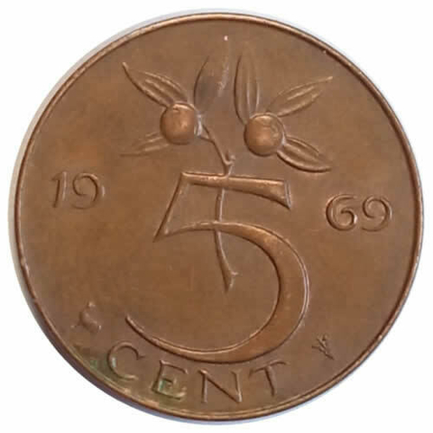 5 cêntimos - Holanda - 1969 - comprar online