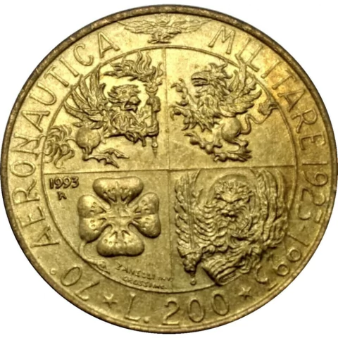 Italia - 200 liras - 1993 70 aeronautica militare - comprar online