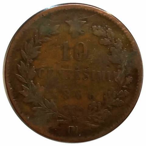 10 centésimos OM - italia - 1866 - comprar online