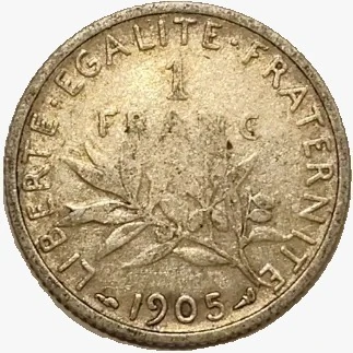 1 Franco - França - 1905 - PRATA