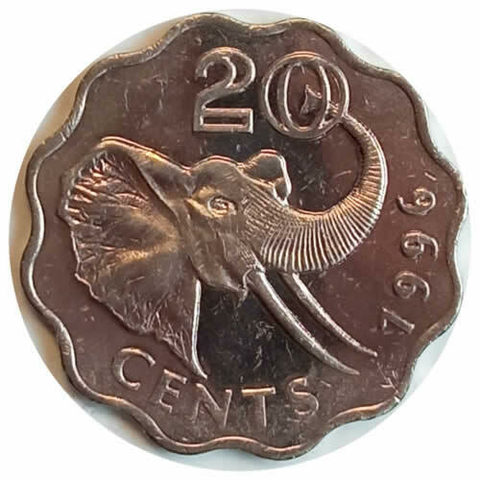 20 cêntimos - Suazilândia - 1996 - comprar online