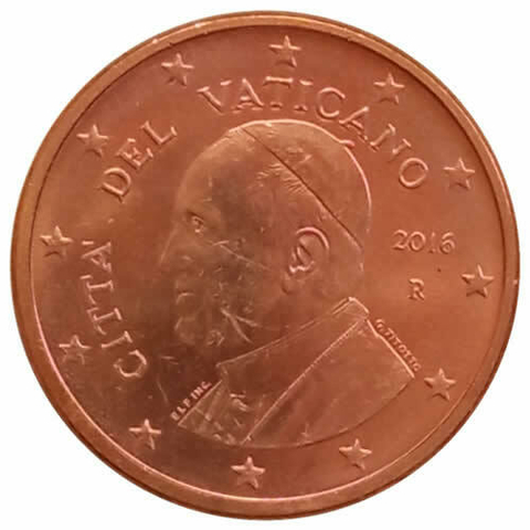 5 centimos de euro - vaticano - 2016 - fc - comprar online