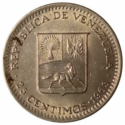 25 centimos - Venezuela - 1965 - comprar online