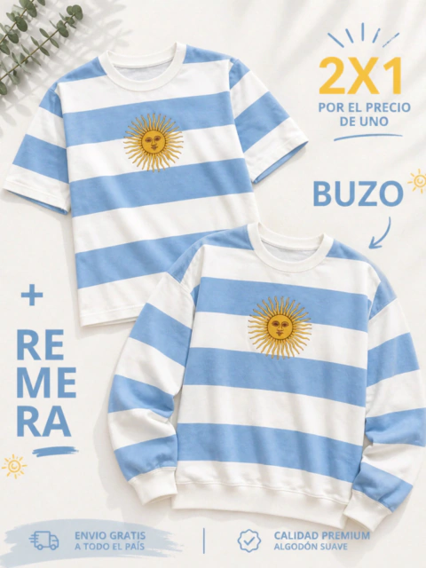 COMBO 2X1 BUZO + REMERA SOL DE MAYO
