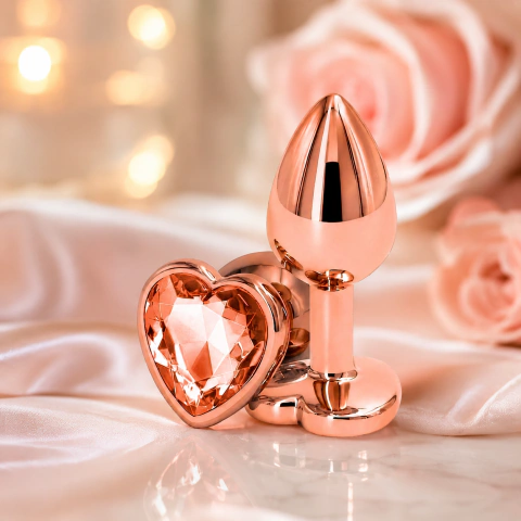 Plug joia coração rose gold tam.M