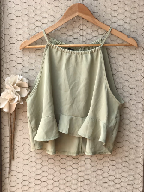 COMO NUEVA- Reme vuelos verde pastel, SHEIN, TALLE S - comprar online