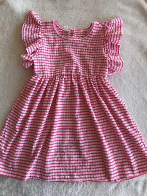 NUEVO- Vestido cuadriculado rosa- TALLE 4/5 años