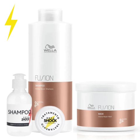 Kit Wella Fusion Shampoo 100ml e Mascara Fusion 50g Refil - comprar online