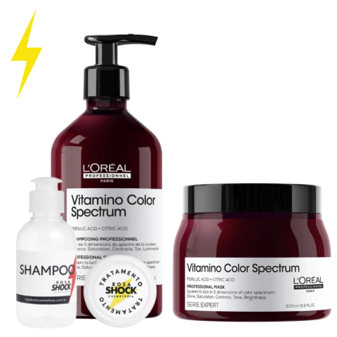 Kit Loreal Vitamino Color Spectrum Shampoo 100ml e Mascara Vitamino Color Spectrum 50g Refil - comprar online