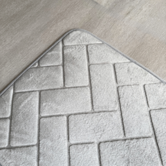 Alfombra de baño memory Brick Gris - comprar online
