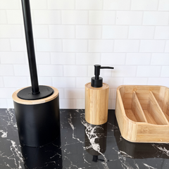 Escobilla para baño cilindro Black Bamboo - Jarana Deco