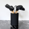 Set utensillos silicona y madera Negro (9 piezas)