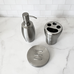 Set de baño x3 piezas de acero Oval - Jarana Deco