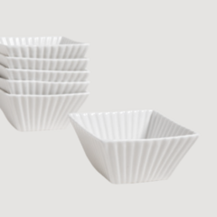Set x6 copetineros porcelana blanca Rayas en internet