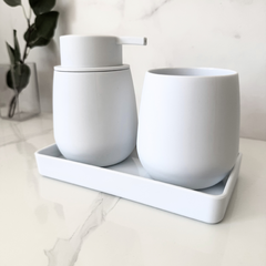 Set de baño x3 piezas siliconado Bubble Blanco - Jarana Deco