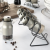 Set x4 especieros de acero con rack Peltre