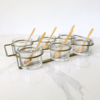 Set x6 copetineros con rack y cucharas Sunset