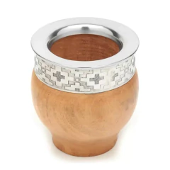 Mate Imperial Algarrobo Madera Con Virola Acero Inoxidable Marrón - comprar online