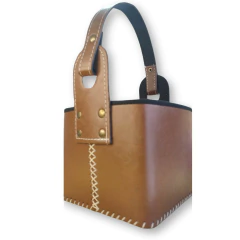 Canasta Matera Cuero Ecológico Con División Porta Termo - Global Ross