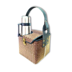 Canasta Matera Porta Termo Eco Cuero Premium Con Tapa Croco en internet