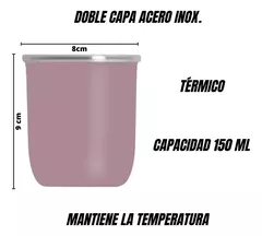Mate Recto Acero inoxidable doble capa x 150 ml - Global Ross