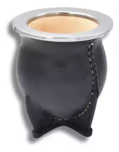 Mate Uruguayo Camionero Calabaza Cuero + Bombilla Pico Loro - tienda online
