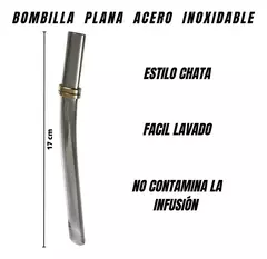Mate Recto con bombilla chata acero inoxidable en internet