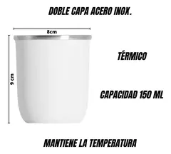 Imagen de Mate Recto Acero inoxidable doble capa x 150 ml