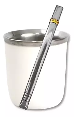 Mate Recto con bombilla chata acero inoxidable en internet