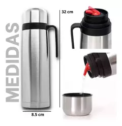 Set Matero Equipo De Mate recto Bombilla Yerbero Termo Media Manija Doble Capa - Global Ross