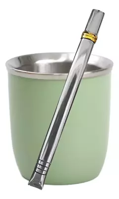Mate Recto con bombilla chata acero inoxidable - tienda online