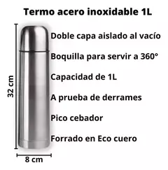 Set Matero Equipo De Mate Bombilla Termo Acero Inoxidable en internet