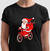 Camiseta De Natal Papai Noel Chegando de Bicicleta