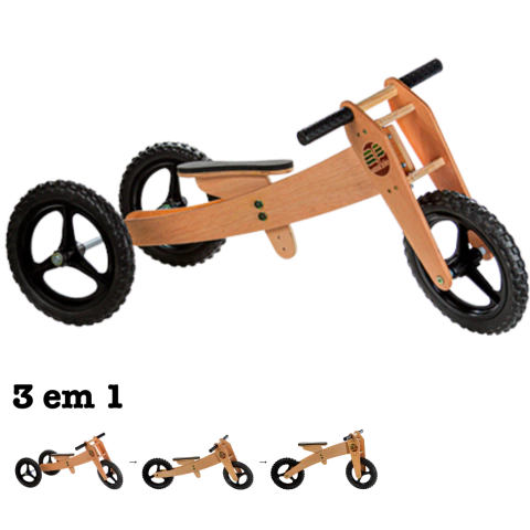 WoodBike 3 em 1 - Roda Preta - comprar online