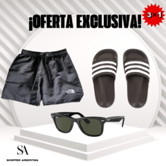 3X1 MALLA THE NORTH FACE + OJOTAS ADIDAS + LENTES RAY BAN